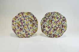 Pair of Chintz Design Sandwich Plates.