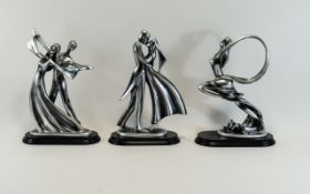 Three Modern Decorative Figure Groups,