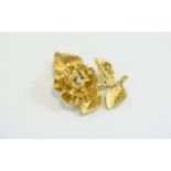 18 Carat Gold Naturalistic Brooch,
