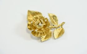 18 Carat Gold Naturalistic Brooch,