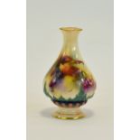 Royal Worcester Hadley Ware Hand Painted Small Globular Shaped Vase ' Black Berries and Leaf's '