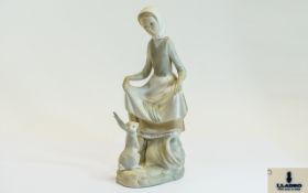 Lladro - Early Figurine ' Rabbits Food ' Model No 4826. Issued 1972 - 1993.