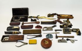 Collection of Old Assorted Collectable Tools including precision tool instruments,