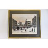 Tom Dodson Pencil Signed Ltd Edition Colour Print ' Snow Scene ' Stamped with Fine Art Trade Guild