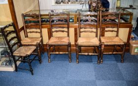 4 Yorkshire Rush Seat Ladder Back Chairs