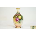 Royal Worcester Hand Painted Small Vase