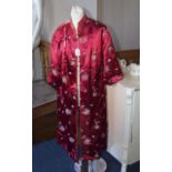 Satin Kimono Red and gold reversible tra