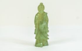 Chinese Jade Figure. Small pale jade fig