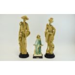 Pair of Large Oriental Style Resin Figur