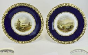 Coalport 19th Century Fine Pair of Hand