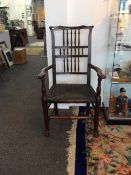 Oak Carver Chair Large spindle back Vict