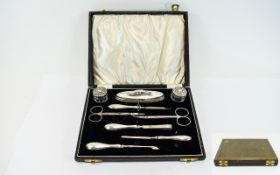 George V Silver ( 9 ) Piece Manicure Set