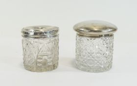 Antique Silver Topped Cut Glass Ladies V