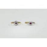 Two Silver Ruby Set Rings. Pretty stacki