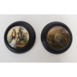 Victorian Pratt Ware Pot Lids ( 2 ) In T