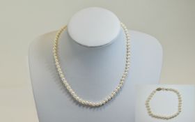 Cultured Pearls. Collar necklace with ma