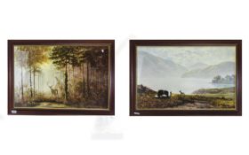 Two Landscape Prints By Coulson Each hou