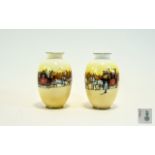 Royal Doulton - Bulbous Shaped Pair of Vases, Series Ware, c.