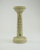 Victorian - Early Finely Carved Ivory Barometer, In The Form of An Architectural Sun Dial.