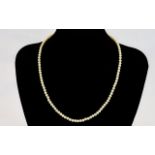 Ladies 1920's - Nice Quality Single Strand Cultured Pearl Necklace with 9ct Gold Clasp. 17 Inches In