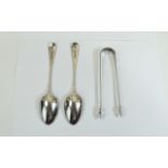 Victorian Pair of Silver Table Spoons. Hallmark London 1859, Maker G.