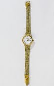 Raymond Weil 18ct Gold Plated Quartz Ladies Wrist Watch with Integral 18ct Gold Plated Mesh