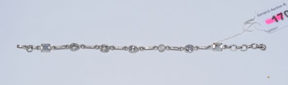 Silver Gem Set Bracelet.