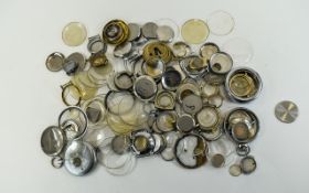 Quantity Of Watch/Pocket Watch Parts To Include Crystals, Backs, Cases,