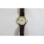 Rotary - Good Quality 18ct Gold Plated Stylish Datejust Gents Wrist Watch. No. GS02488 attached to