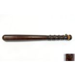 19th Century Police Wooden Truncheon. 15.25 Inches In Length.