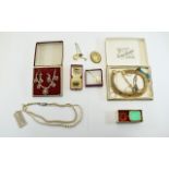 Small Collection of Costume Jewellery including faux pearls, hoop earrings, musical key ring,