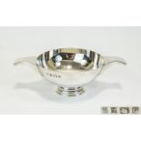 Elizabeth II - Quality Twin Handle Silver Porringer In Studio Art Form. Hallmark Birmingham 1995.