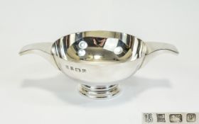 Elizabeth II - Quality Twin Handle Silver Porringer In Studio Art Form. Hallmark Birmingham 1995.