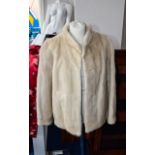 Blonde Mink Evening Jacket Hook and eye fastening, nehru collar. side slit pockets.