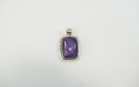 Russian Charoite Large Pendant, over 44cts of the rare Russian stone,