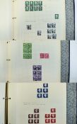 USA and Canada stamps in blue three ring binder. Lots of blocks.
