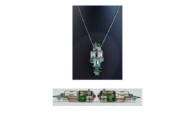 Swarovski Statement Necklace and Earring Set Boxed Atelier Swarovski large geometric pendant