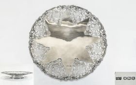Mappin and Webb Very Fine Open worked Large Circular Silver Footed Dish / Bowl with Exquisite