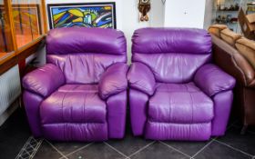 Large Plush Leather Recliner Chairs.