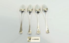 George III - Fine Set of 4 Silver Serving Spoons, By William and Peter Bateman.