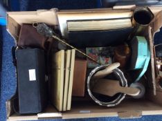 Mixed Lot Of Collectables including Art Deco Clock, metal ware to include jardiniere, cine camera,