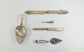 A Small But Interesting Collection of Small Silver Items ( 5 ) Items In Total.