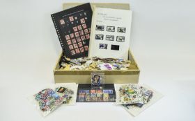 A4 glory box full of old stamps. Includes several GB.