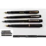 A Good Collection of Early Swan Fountain Pens ( 4 ) Pens In Total.