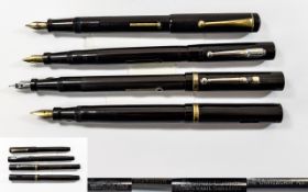 A Good Collection of Early Swan Fountain Pens ( 4 ) Pens In Total.