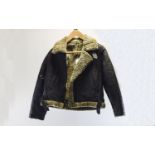 Vintage Leather -Shearling Biker / Bomber Jacket.