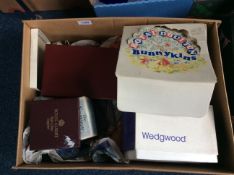 Box Of Misc Pottery And Collectables Comprising Cabinet Plates, Mugs,