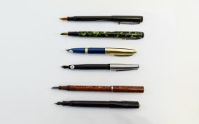 A Vintage Collection of Fountain Pens ( 6 ) In Total. Comprises 1/ Uncle Fountain Pen.
