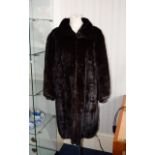 Dark Mink Coat Ladies chocolate brown full length mink coat. Pelt in very good condition.