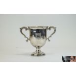 George V Two Handle Silver Trophy Cup. Hallmark London 1912, Makers Mark H.W & Co. 259.